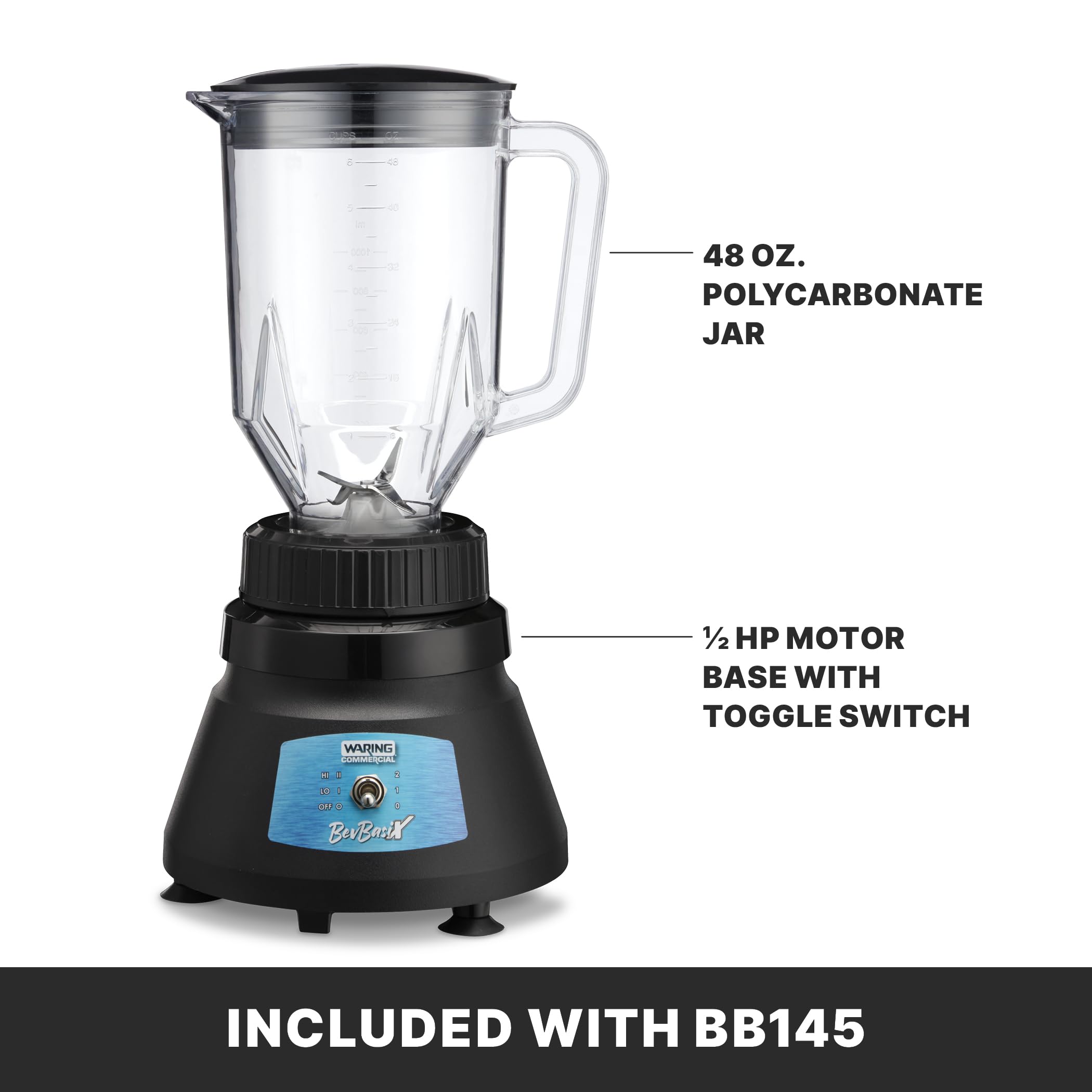 WARING バーブレンダー Amazon.com: Waring Commercial BevBasix Bar Blender, 1/2 Horsepower