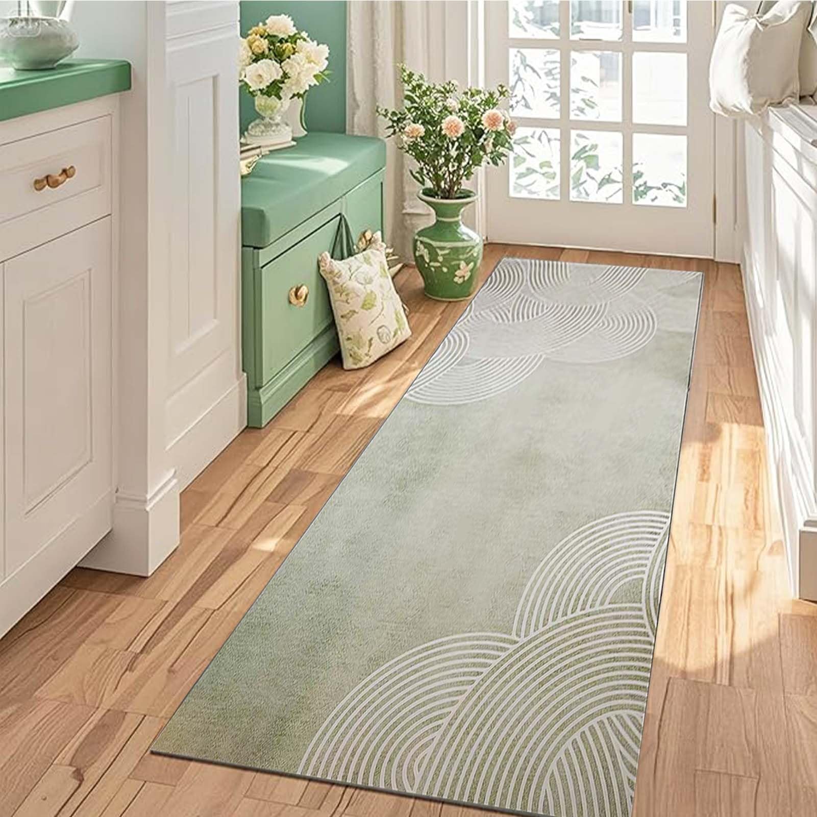 Teppichläufer für den Flur – Extra lang 1m 1,5m 2m 2,5m 3m 3,5m 4m 4,5m 5m 6m, waschbar, rutschfest, schmale Teppiche, Heimdekoration, Fußmatten für Küche und Wohnzimmer(120×400cm)