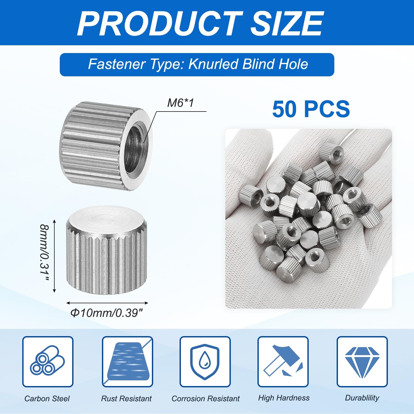 PATIKIL M6 Knurled Thumb Nuts - Image 2