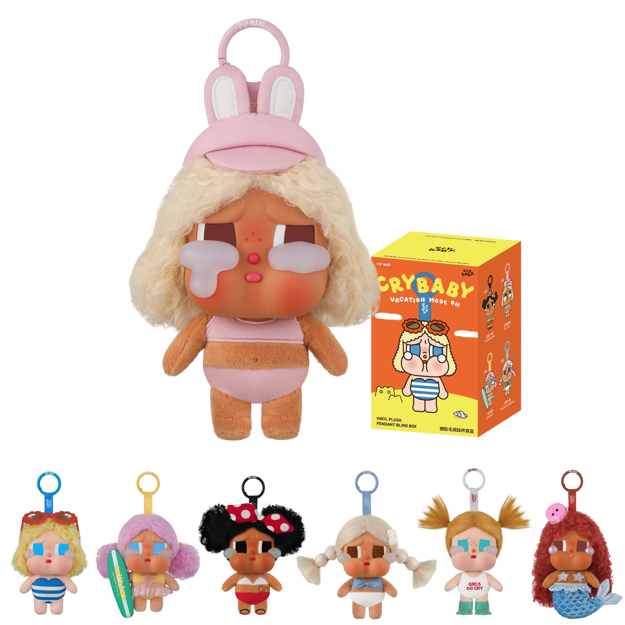 POP MART CRYBABY Vacation Mode On Series Vinyl Plush Pendant Blind