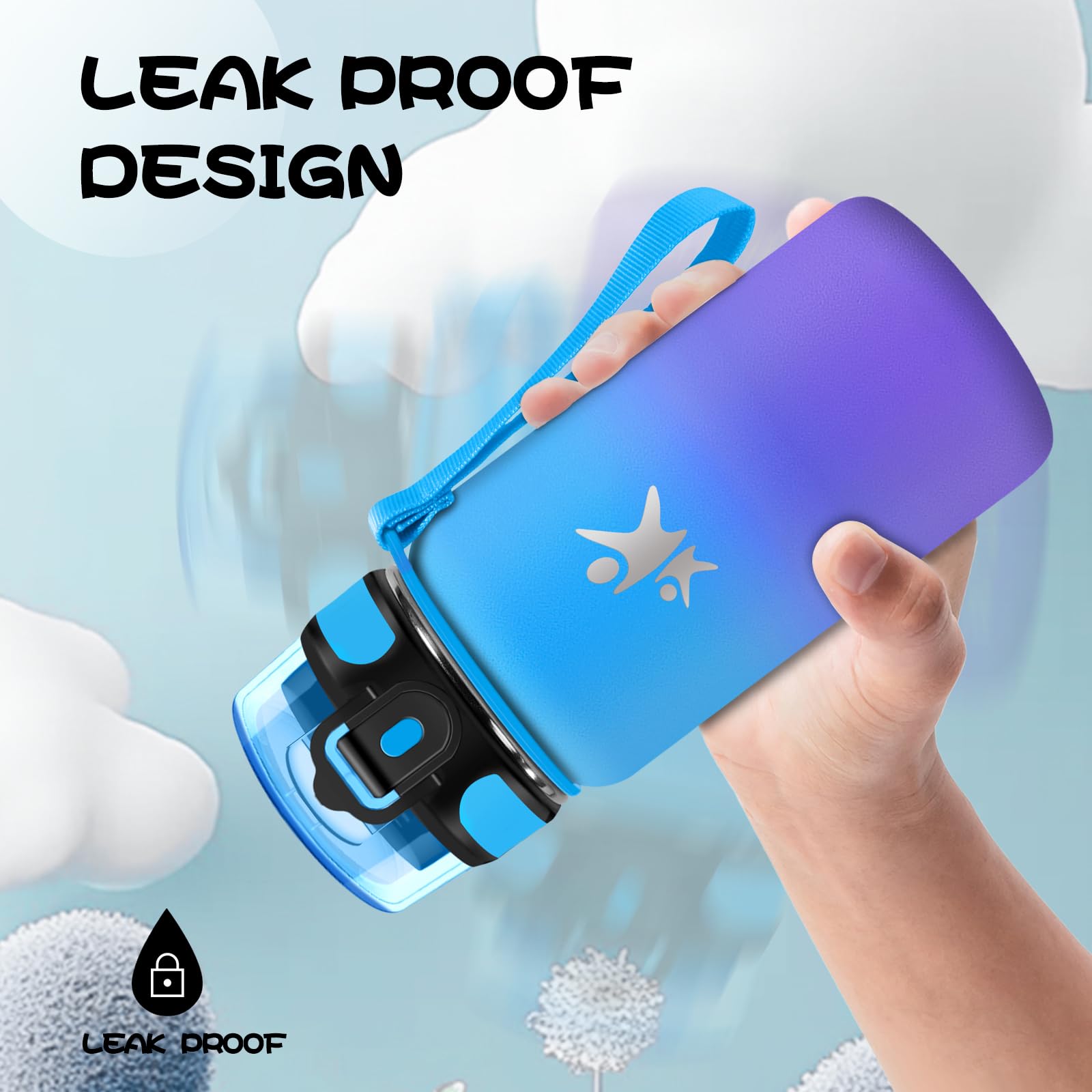 KollyKolla Bottiglia Termica 500ml, Borraccia con Cannuccia, senza BPA, Borraccia Termica a Prova di Perdite, Doppia Parete, Bottiglia Termica per Ragazzi, Ragazze, Palestra, Outdoor, l'école