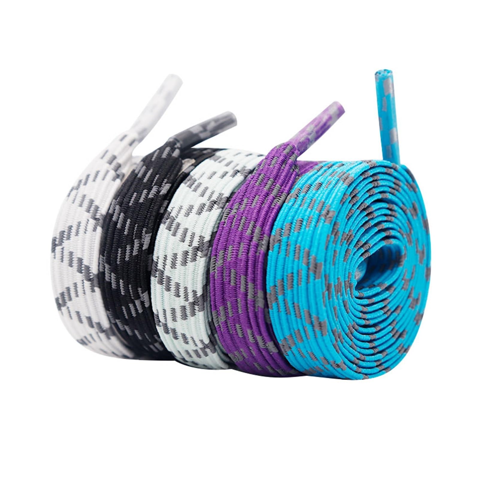 Cordones, Cordones Luminosos for Zapatillas de Deporte, Cordones elásticos for Botas Hockey sobre Hielo, Planos Reflectantes Ajustables maleables(3336 Blue-3m,200cm)