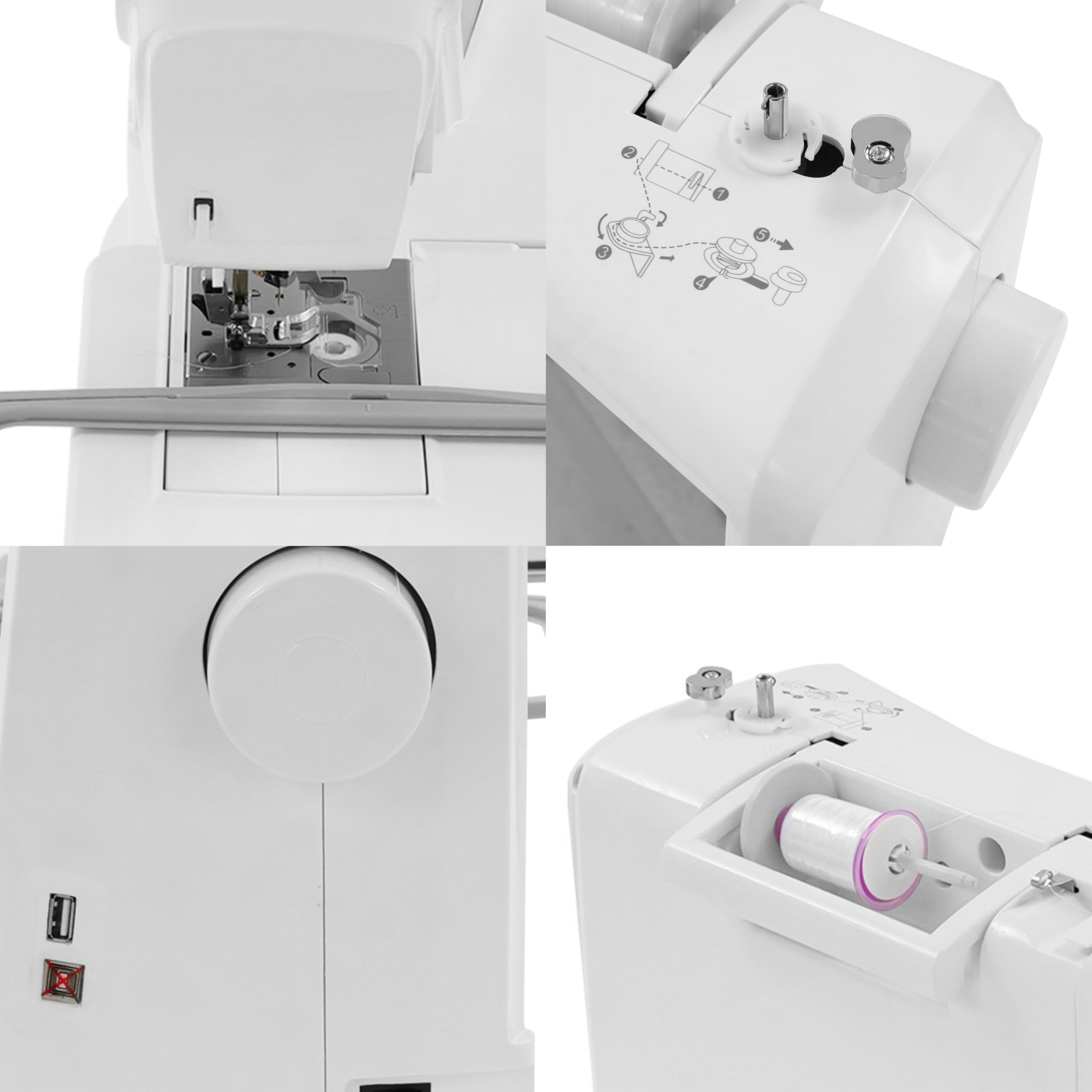 Multifunktions Computer Näh- und Stickmaschine mit Vielfältige Stickfunktionen, Einstellbarer Automatische Stickmaschine mit LCD-Bildschirm, 96 integrierten Stickmustern und 162 Nähmustern
