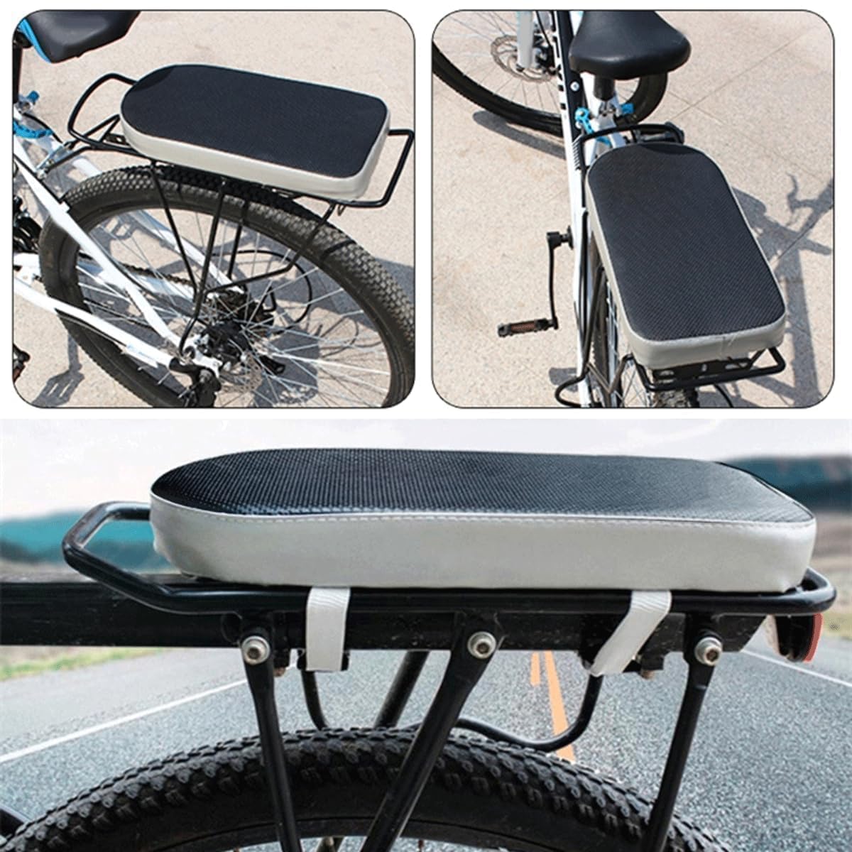 Coussin De Selle Arrière Tissting – Cuir PU, Mousse épaisse, Antidérapant, Universel Pour Vélo De Montagne Et Route