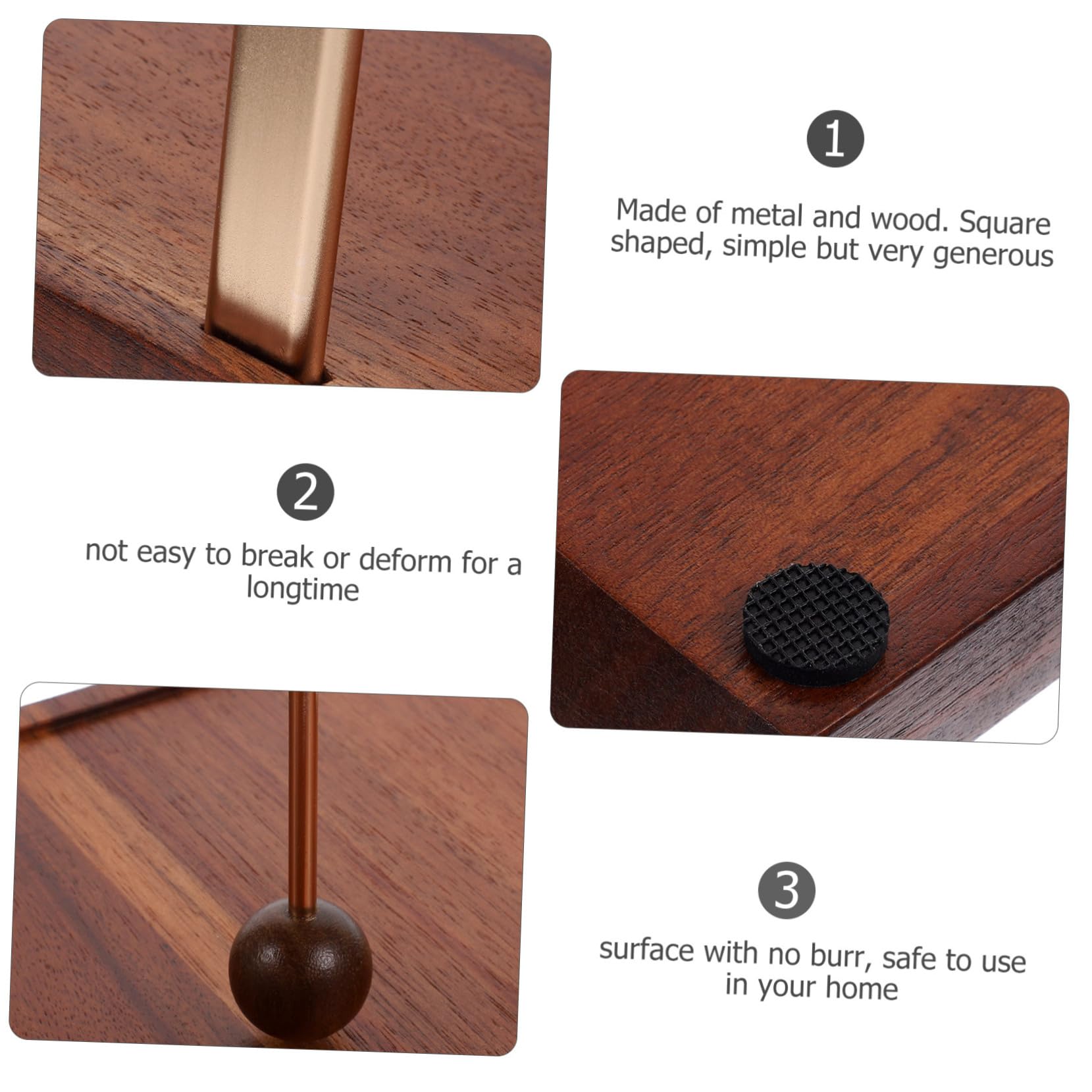 Gatuida Servilletero De Madera y Metal Portátil De Tamaño Pequeño Diseño Vintage y Lisos Para Cocina y Mesa, Dispensador Práctico Independiente Para Hogar, Restaurante y Cafetería
