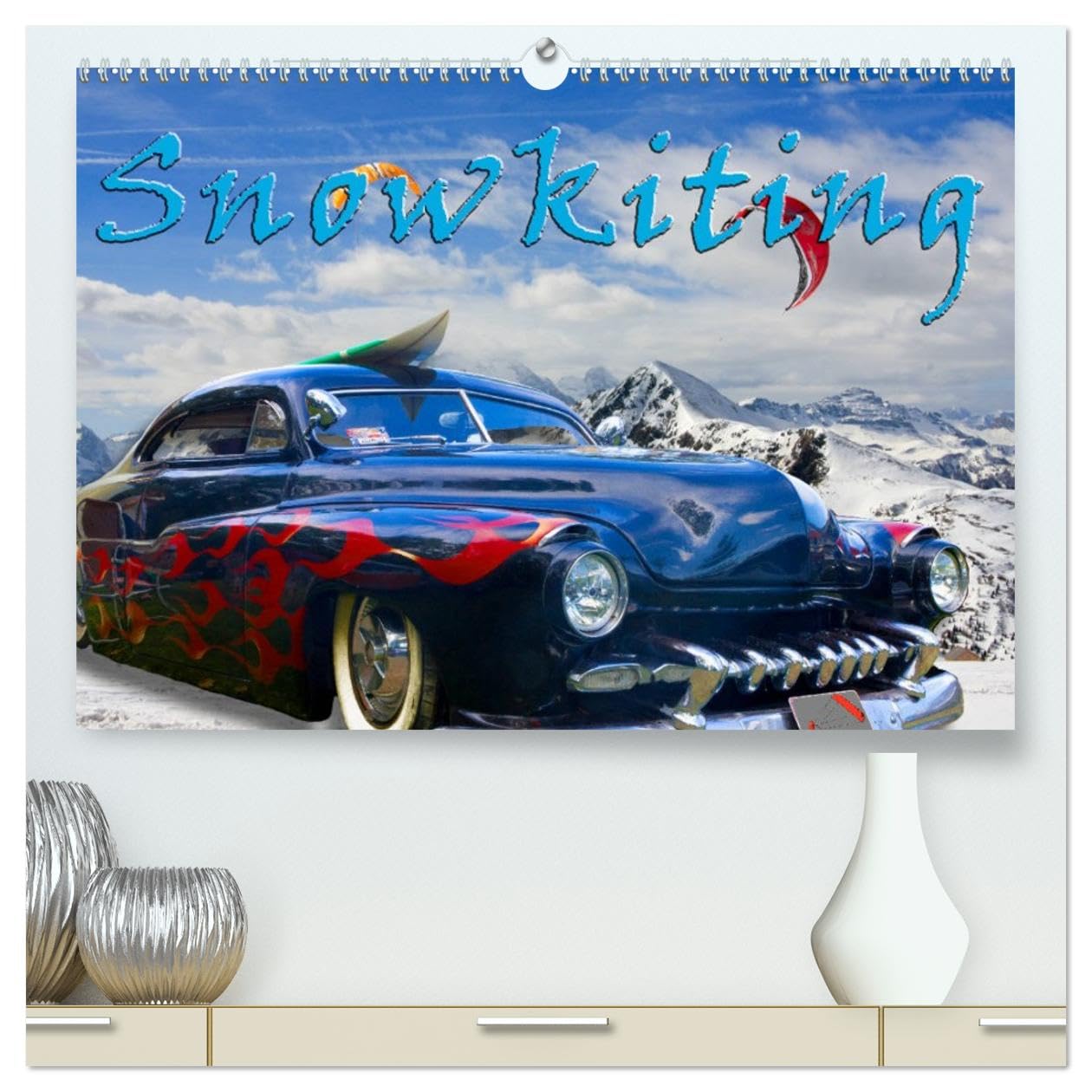 Snowkiting (hochwertiger Premium Wandkalender 2026 DIN A2 quer), Kunstdruck in Hochglanz: Wintersport mit Windkraft (CALVENDO Sport)