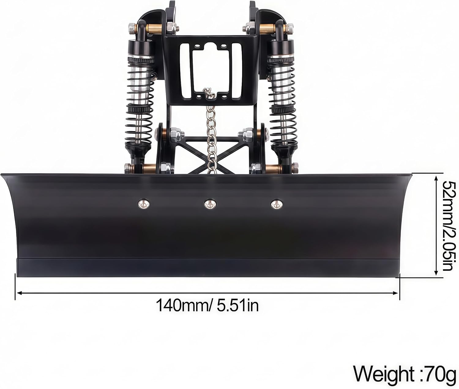 RC Snow Plow for TRX4M & SCX24, Adjustable Aluminum 1/18 1/24 RC Crawler Plow, Servo Operated Snow & Sand Shovel Upgrade, CNC Metal RC Plow Truck Accessory (Black)