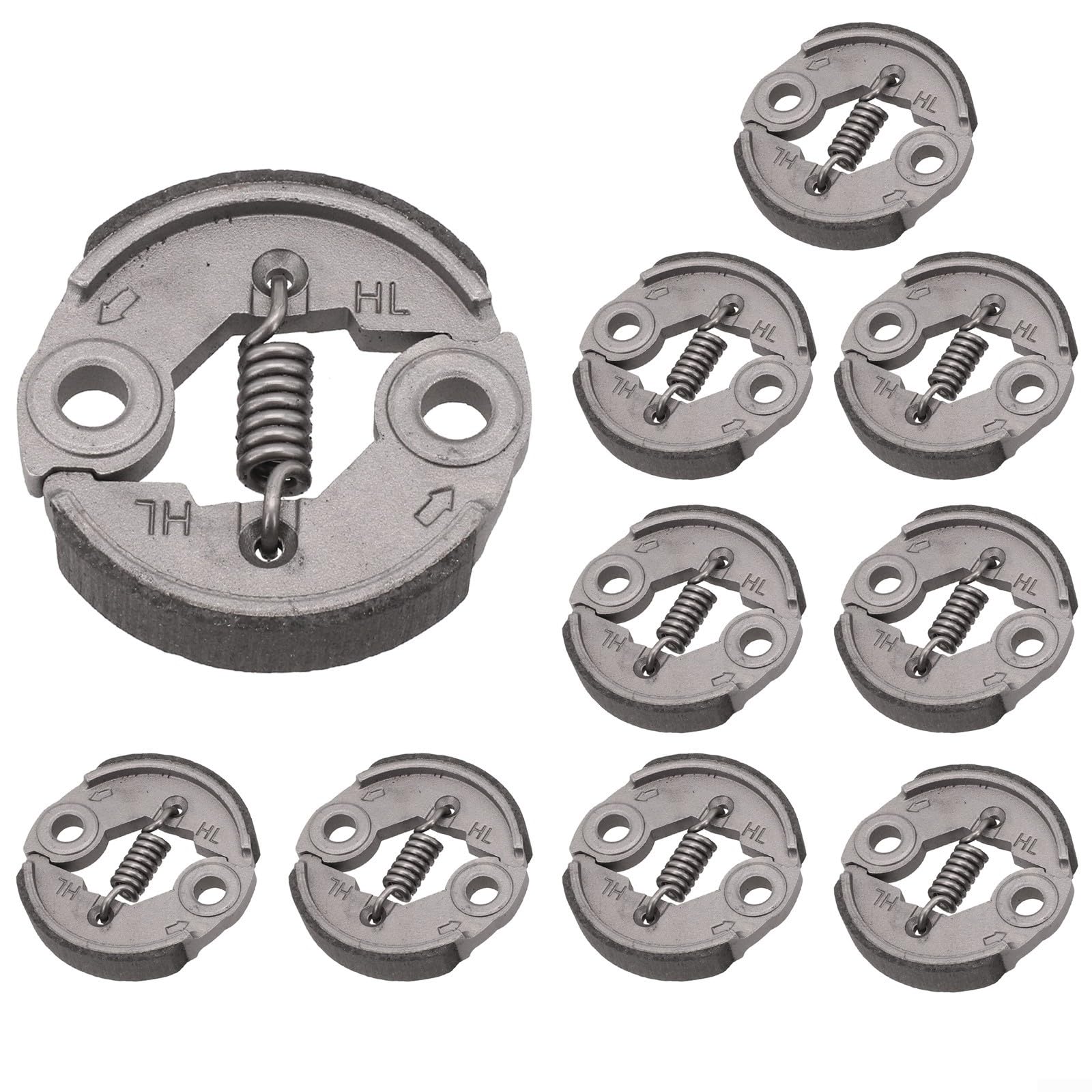 Frizione di ricambio per decespugliatori da 43 cc/52 cc, parti di motore, frizione da 7,7 cm per parti di ricambio per tosaerba da giardino (10 pezzi)