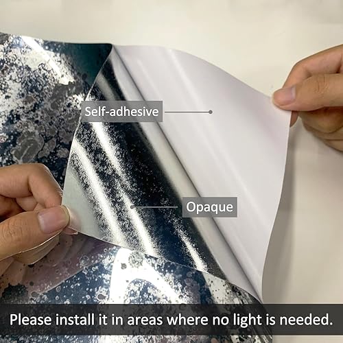 Miniatura 4 de LiveInUrban Vintage Foxed Paint - Papel tapiz reflectante cromado antiguo, papel adhesivo para despegar y pegar, para muebles de pared, tocador,