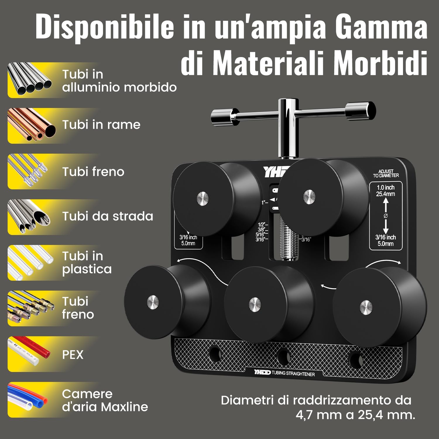 Raddrizzatore per Tubi Regolabile per Freni, Rame, Alluminio, Acciaio