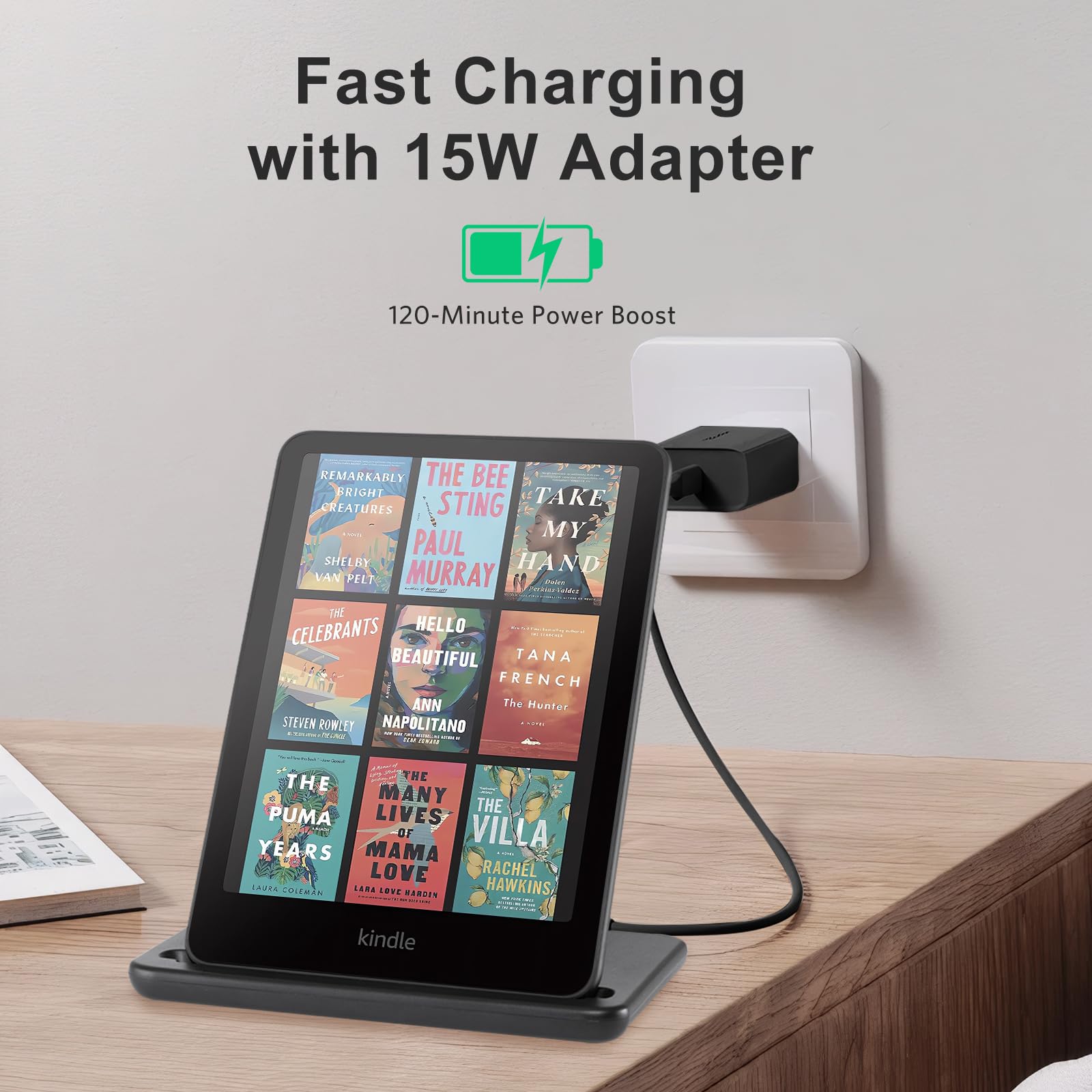 CoBak Supporto di ricarica wireless compatibile con iPhone/Kindle Colorsoft Signature Edition/Paperwhite Signature Edition/telefoni Samsung, stazione di ricarica wireless per dispositivi wireless