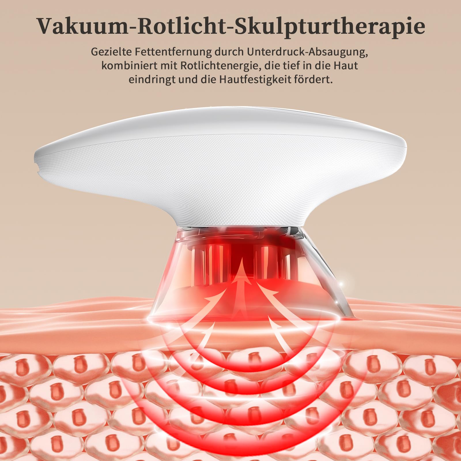 Ehomfory 3in1 Schröpfmassagegerät Massagegerät mit Lymphdrainage Gerät Cellulite Massagegerät Massage Gun und EMS & Rotlicht Funktion für Zur Gesichtsstraffung und Körperkonturierung, tragbar