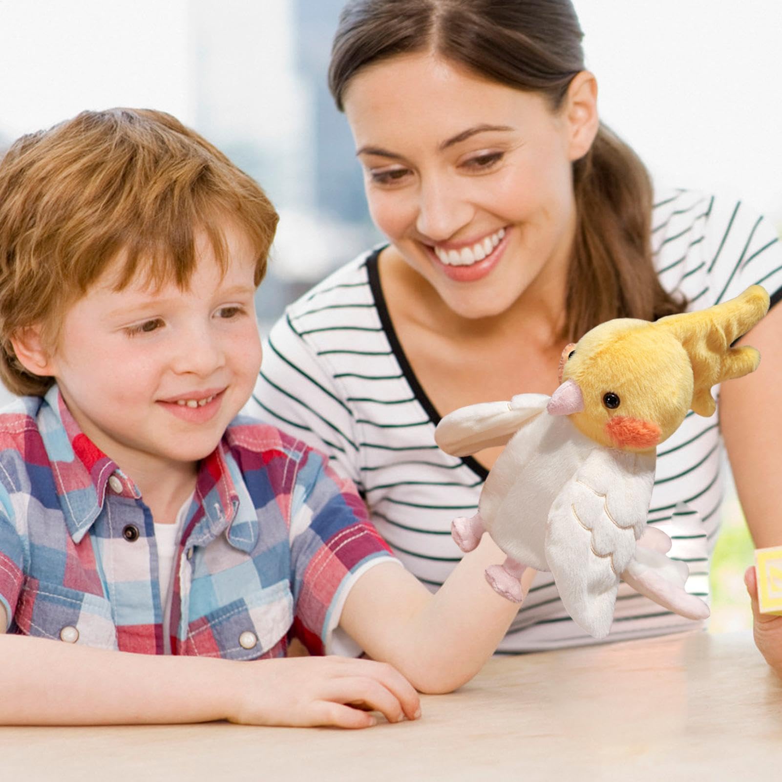 Puppet a mano animale, peluche per animali domestici - PACCHIO PARRROT TRAVE INTERACTIVE PEACHIO | Burattini a mano giocattolo imbalsamato per bambini gioco di ruolo da insegnamento per ragazzi ragazz