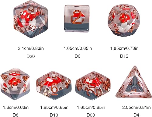 Miniatura 224 de UDIXI - Juego de dados poliédricos DND; juego de dados para Dungeons & Dragons, dados de calavera para DND, RPG, MTG y otros juegos de mesa