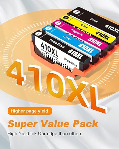 Miniatura 4 de Paquete de 5 cartuchos de tinta 410XL para Epson 410 cartuchos de tinta remanufacturados para Epson 410XL funciona con Epson Expression XP-830