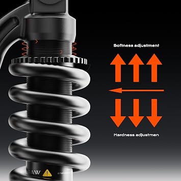 Mountain Bike Rear Shock Rebound/Compression Damping Adjustment Rear Shock Absorber Aluminum Alloy Coil Spring 750 lbs - 190mm (RAZ11AR)