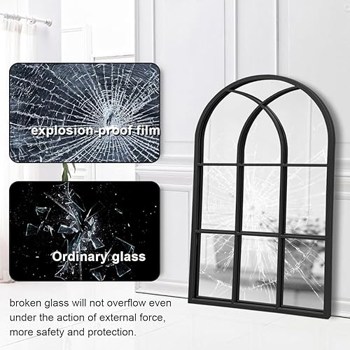 Miniatura 7 de Espejo de pared de ventana arqueada, 30 x 20 pulgadas, espejo decorativo, espejo de tocador para baño, dormitorio, entrada, sala de estar, espejo de