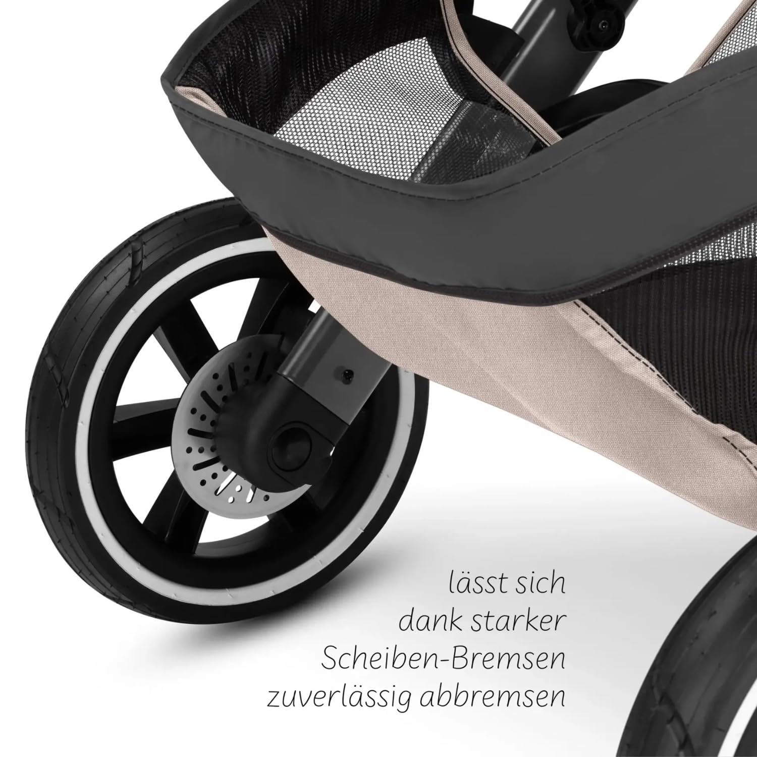 ABC Design Salsa 5 Run Jogger Sportwagen mit Sportzulassung Luftreifen Handbremse Federung wendbare Sitzeinheit Liegeposition bis 22 kg Camel