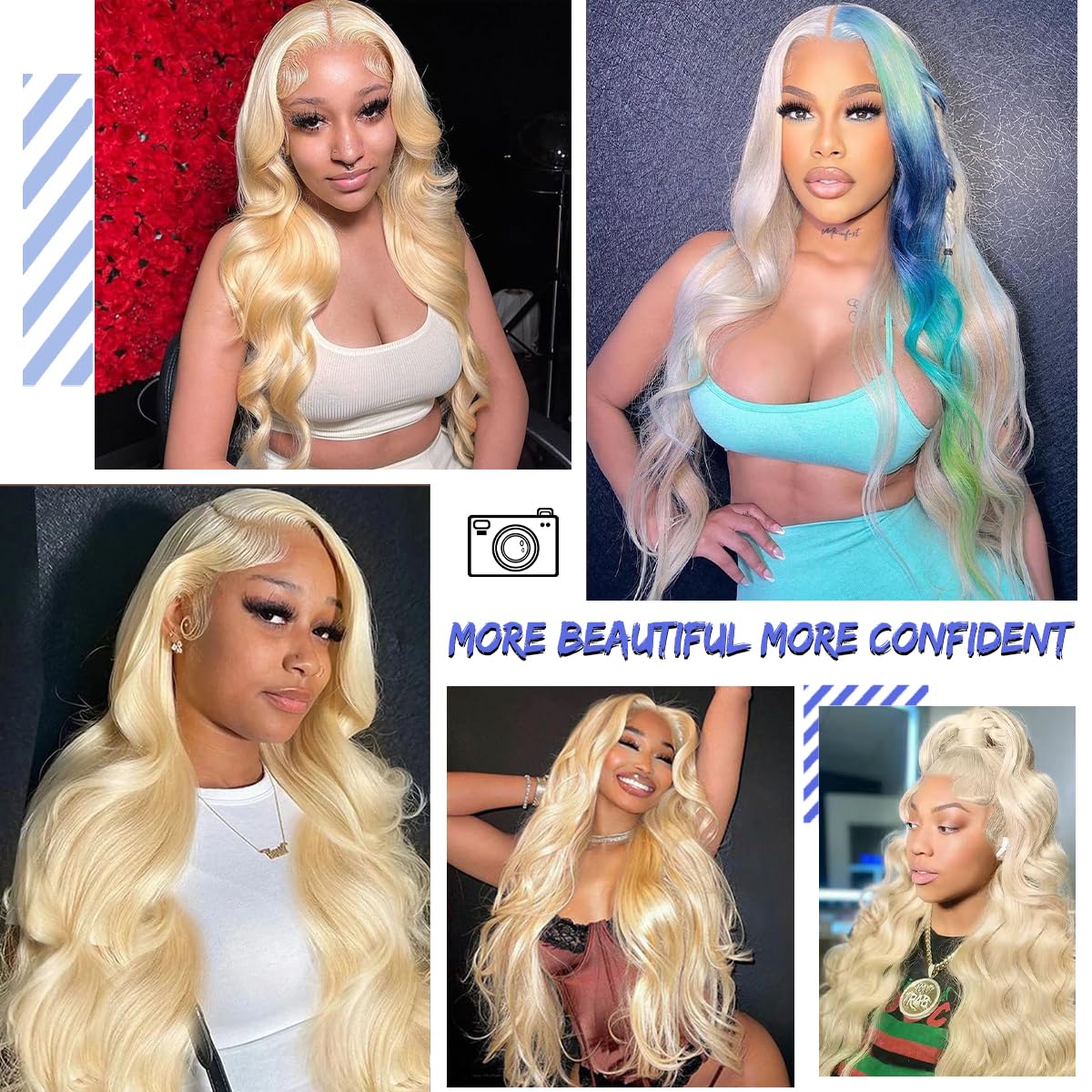 220 Density 613 13x6 Lace Front Wig Human Hair, 100% Real Blonde Wig Human Hair, 30 Inch Body Wave Hd Lace Front Wigs Pre Plucked,No Synthetic Fiber No Shedding No Tangle True Length Longer Lifespan - Image 7