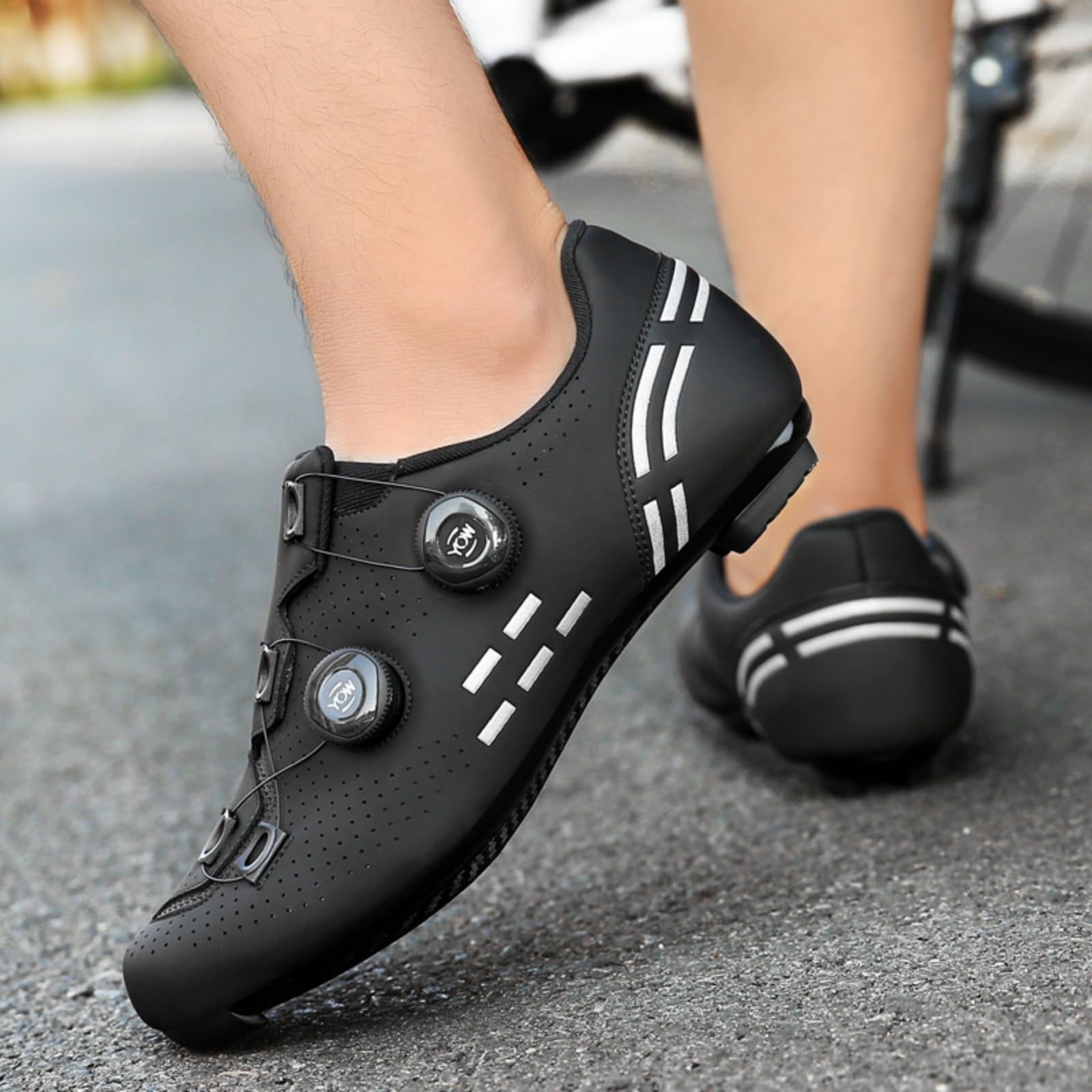 Mateju Scarpe Ciclismo Senza Attacchi Uomo Donna, 36-47 EU Scarpe Ciclismo Senza insenature Nessuna Serratura Antiscivolo Traspiranti per Sportive da Esterno