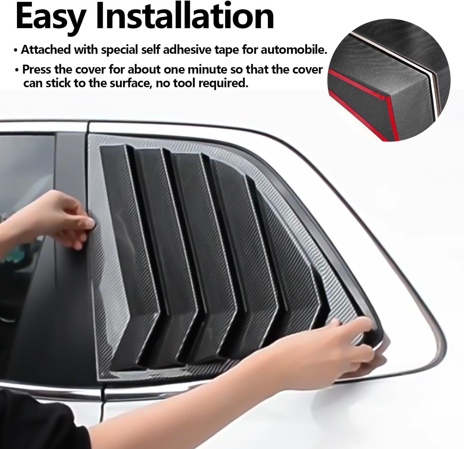 Window Louvers Fits for Honda CRV 2023 2024 2025 Accessories Rear Side Window Louvers Windshield Sun Shade Cover Auto Exterior Decoration Trim Accessories(Bright Black)