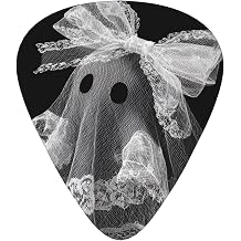 Ghost Coquette Bow Semi-Transparent Lace Fabric Guitar Picks