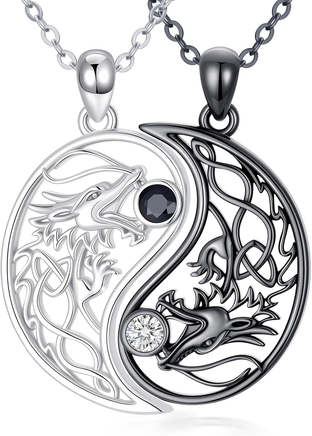 Couple Necklace S925 Sterling Silver for Women Men Mother and Daughter Matching Necklace Jewelry Gifts Birthday Valentine's Day Christmas Thanksgiving