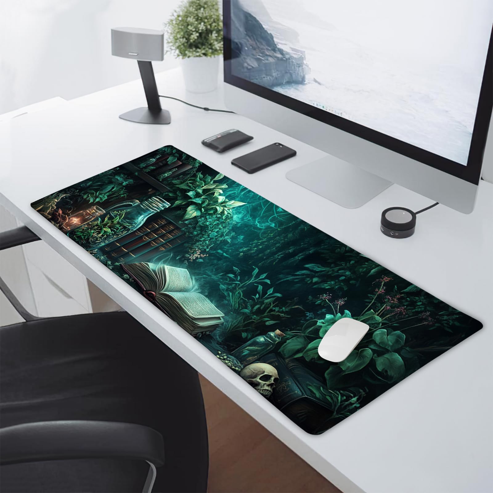 Dark Bat Gaming Mouse Pad - 12x31.5 Inch Large Extended Desk Mat With Gothic Design