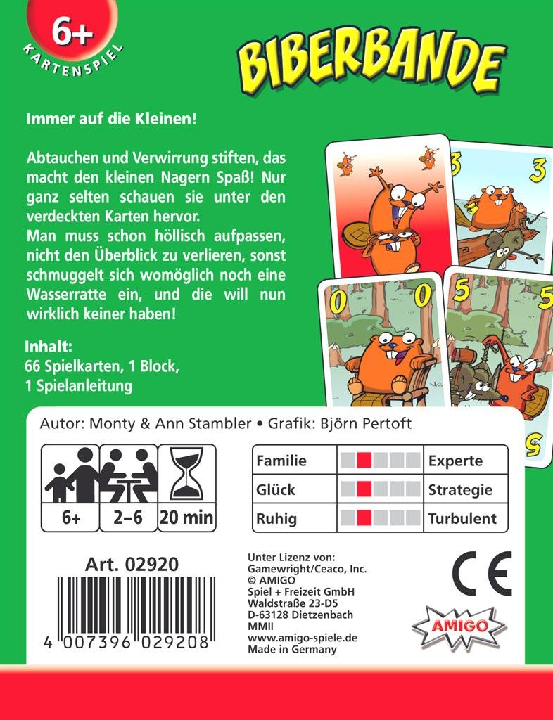 Biberbande: Immer auf die Kleinen! Für 2-6 Spieler. Spieldauer: 20 min.