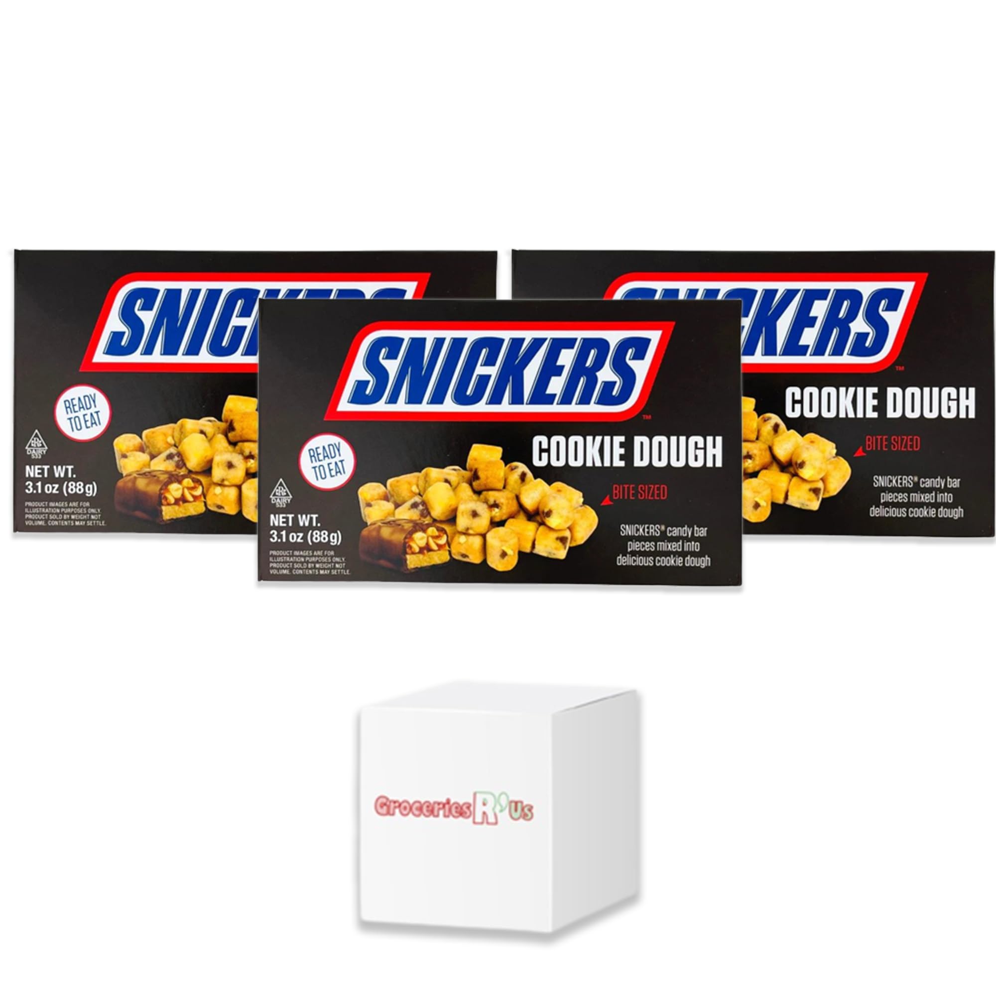Snickers Cookie Dough Candy Bar Bites 3.1oz (88g) Pack of 3 - US Import