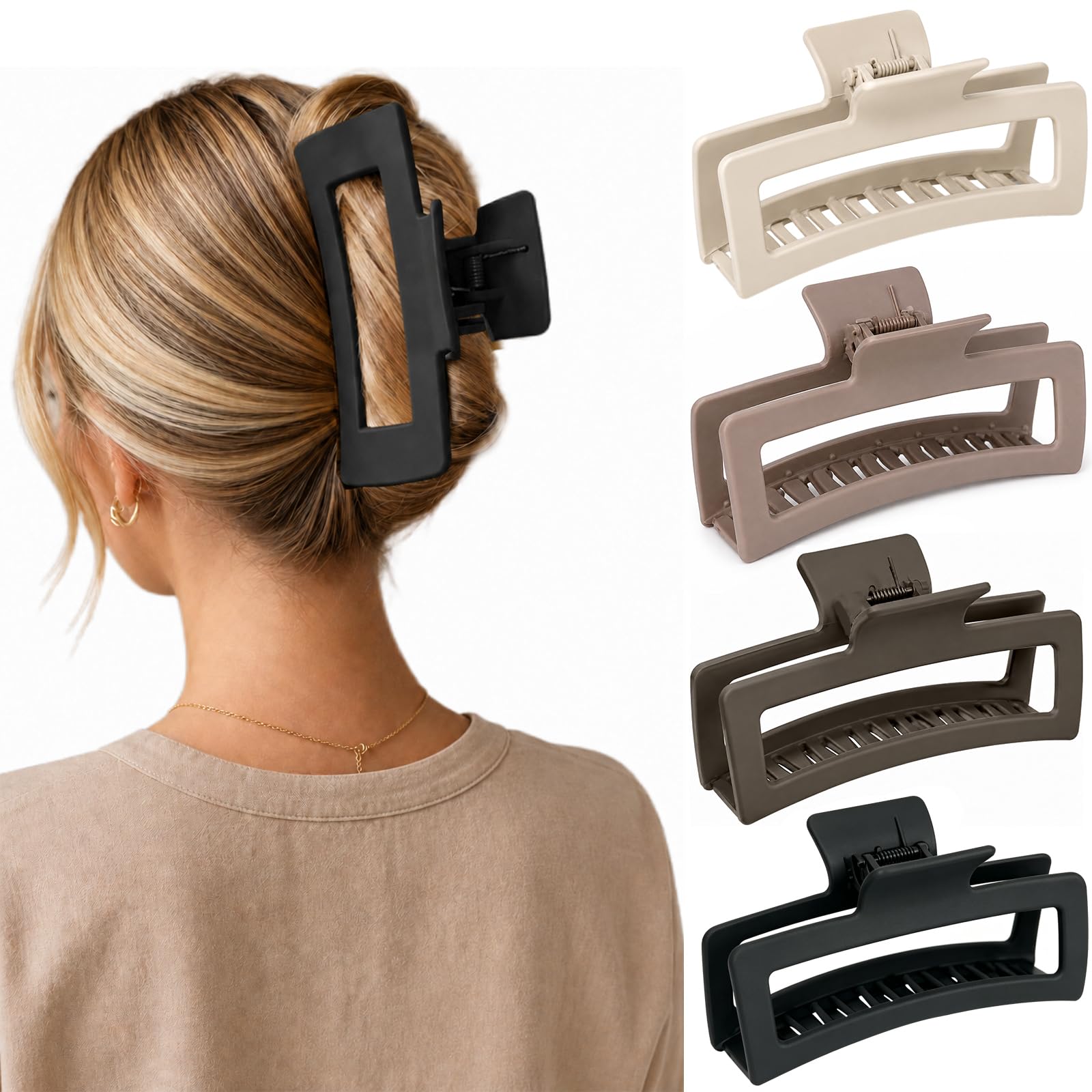 Jumbo Leopard Claw Clips - 4 Pack -16 Jumbo Leopard Claw Clips - 4 Pack -16