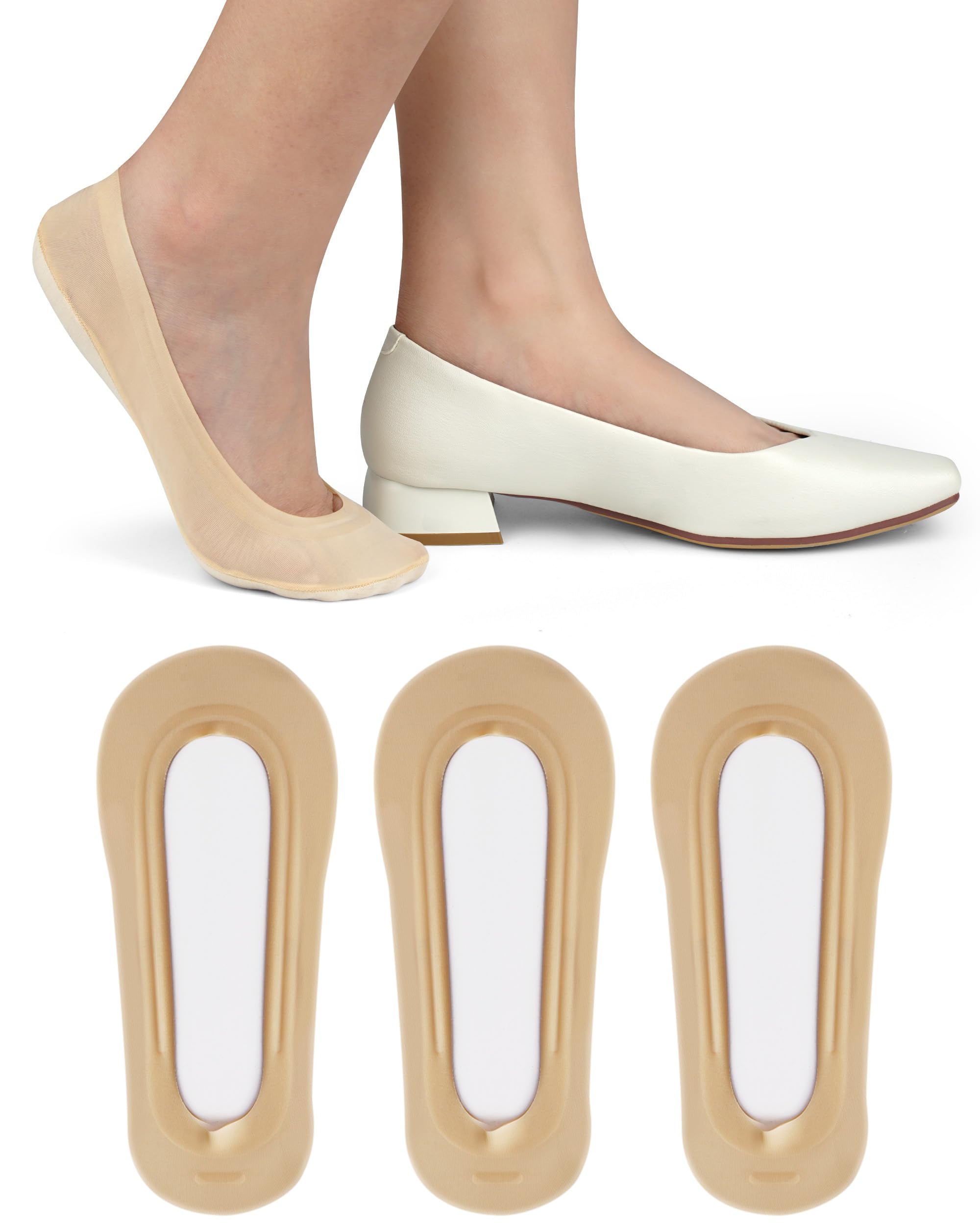 No Show Socks Womens Ultra Low Cut Invisible Non Slip Footies Nylon Socks for Flats Loafers Heels