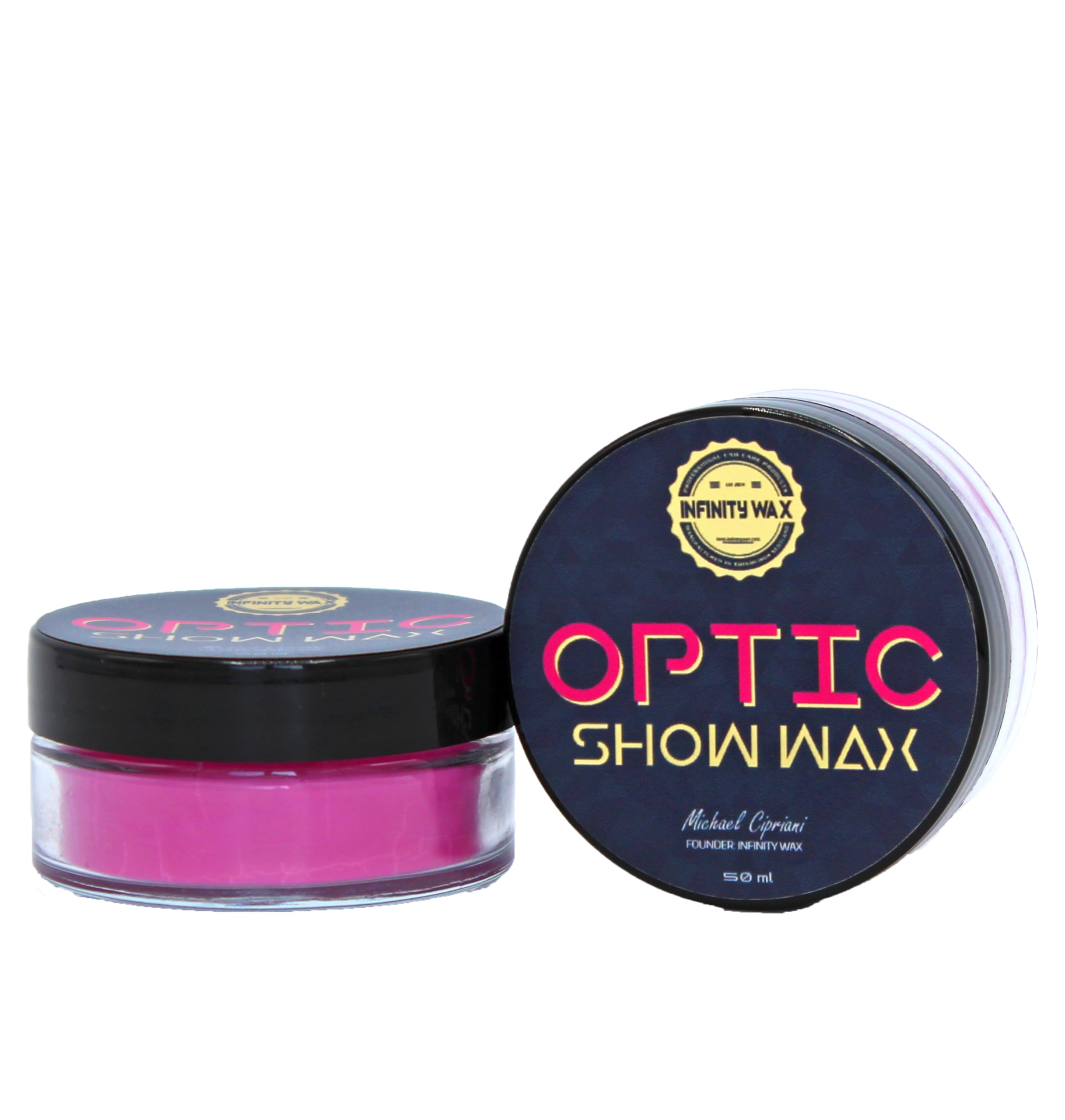 Infinity Wax Optic Show Wax 50ml Ultra Gloss Polymer Emulsion Wax with Natural Oils Easy On/Off in Any Weather, Show-Ready Finish, Extreme Beading, Up to 12 Weeks Protection