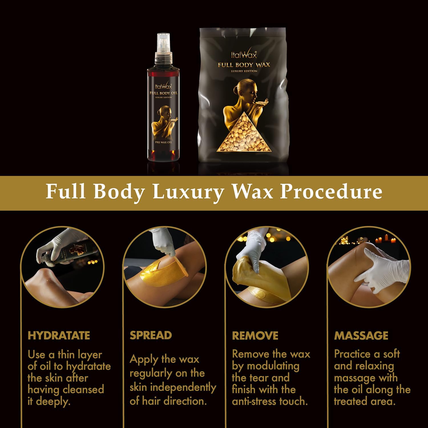 Italwax Luxury Full Body Wax - 1kg / 2.2lb - Hard wax beads for hair removal - Unscented - ideal for sensitive skins - Depilatory Cream, Film Wax - Full Body Wax Limited Edition