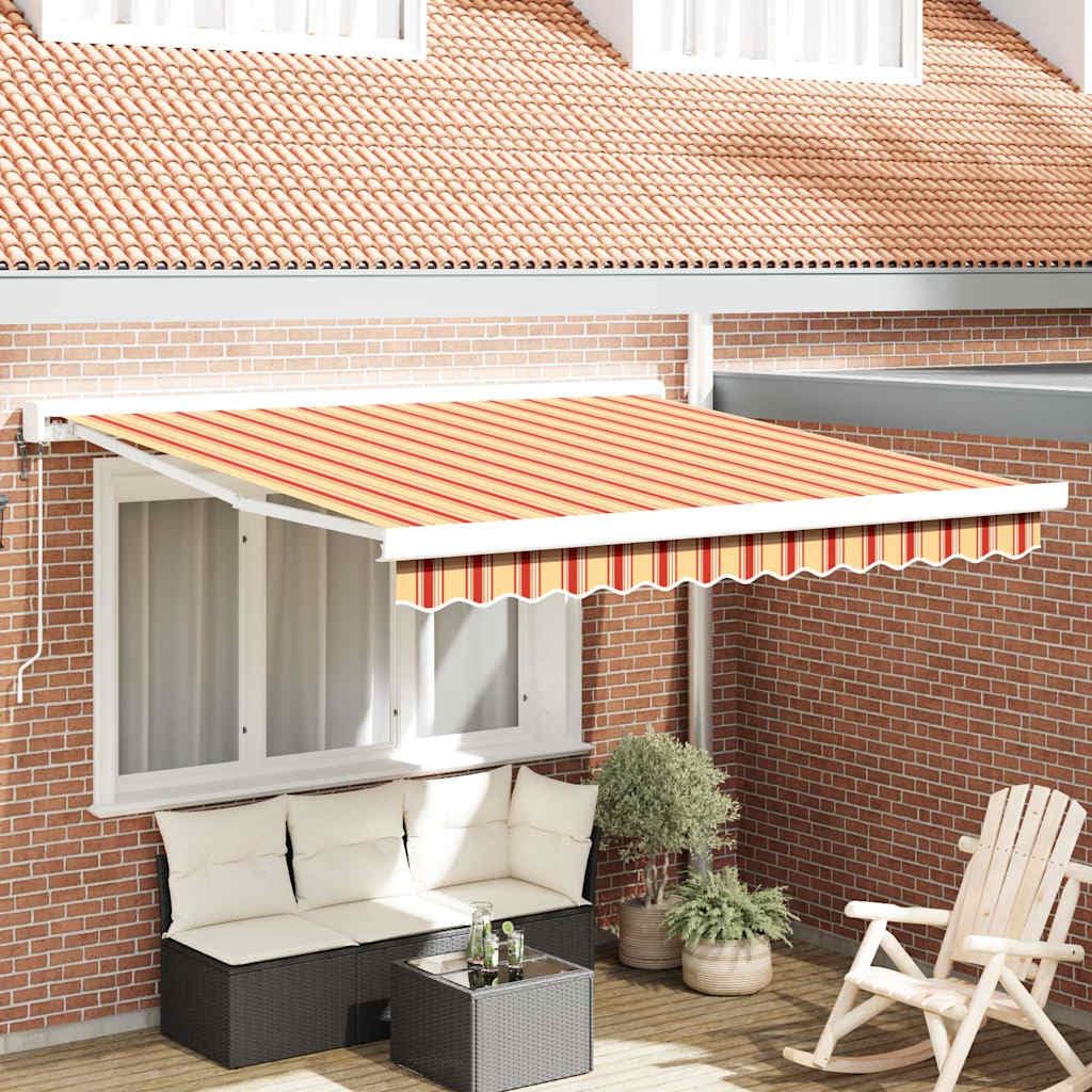 Auvent anti UV jaune et orange 300 x 250 cm contre la chaleur