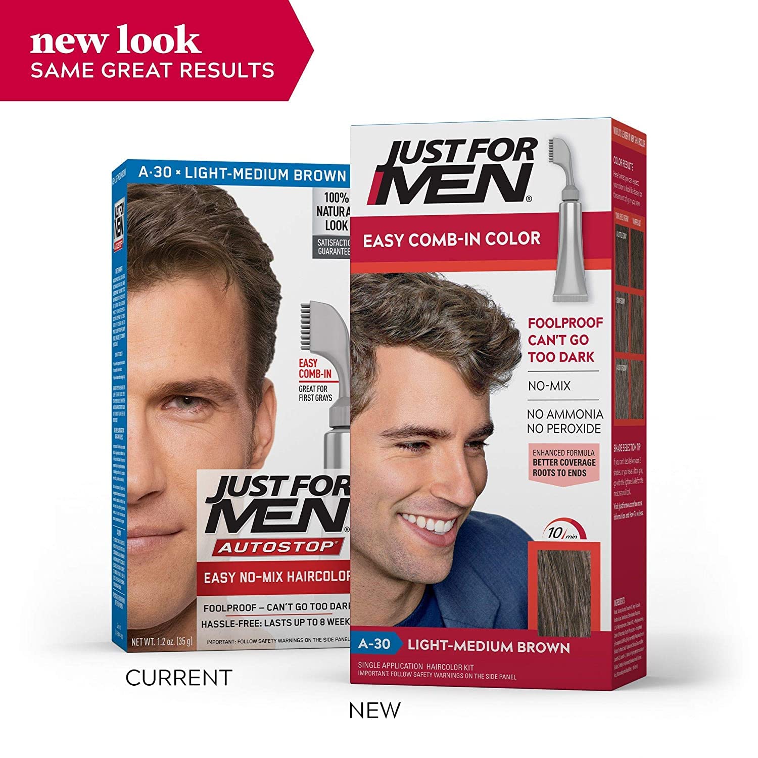 Just For Men AutoStop Haircolor, Light-Medium Brown (Pack of 3)