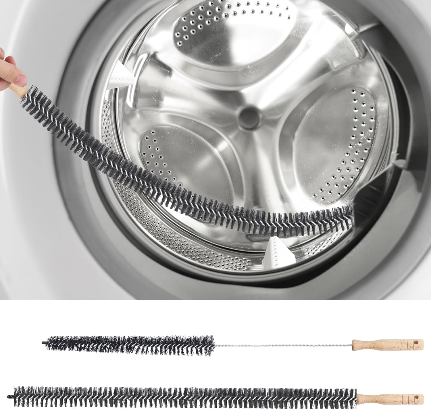4 Pack WH01X35719 Lint Filter for GE Profile Washer Dryer Combo, Reusable and Washable Dryer Foam Filter Replacement with Cleaning Brushes Compatible with GE Washer Dryer PFQ97HSPVDS Models