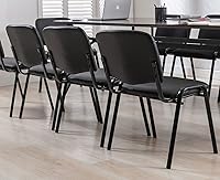 Vista 7 de 5 sillas apilables con brazo para tableta, recepción, sillas laterales de conferencias, con respaldo de piel sintética, muebles de vestíbulo