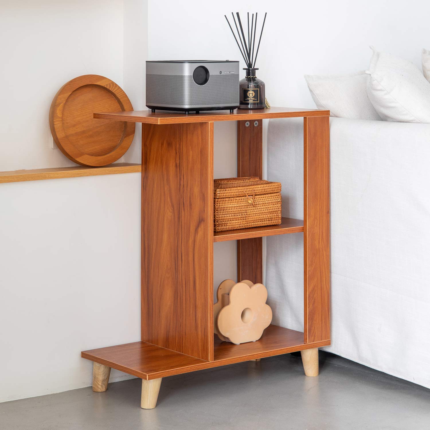 Buy CShaped Side Table Wooden Sofa Couch End Table Bedside Table with