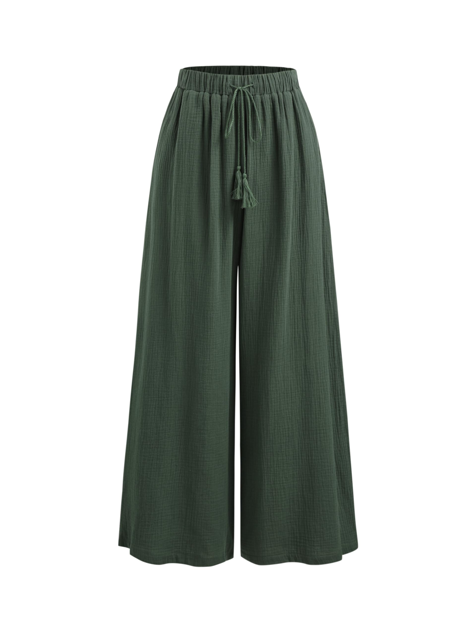 CIDER Womens High Waisted Wide Leg Pants with Pockets Drawstring Palazzo Business Casual Dress Pants Loose Trousers