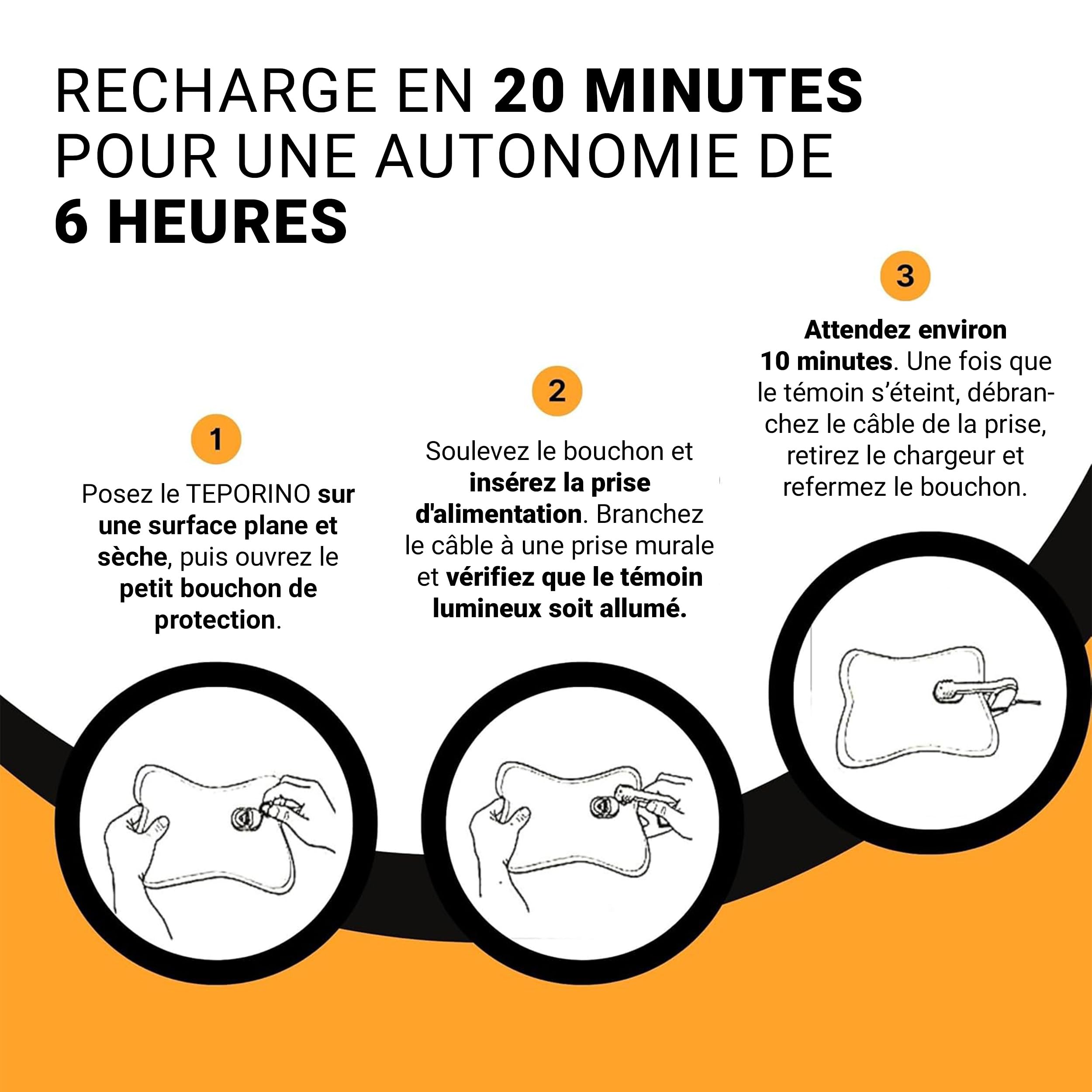ELETTROCASA - Bouillotte Électrique Teporino - 6h de Chaleur - Bouillotte Éléctrique Chauffante Rechargeable Prête en 10 Min