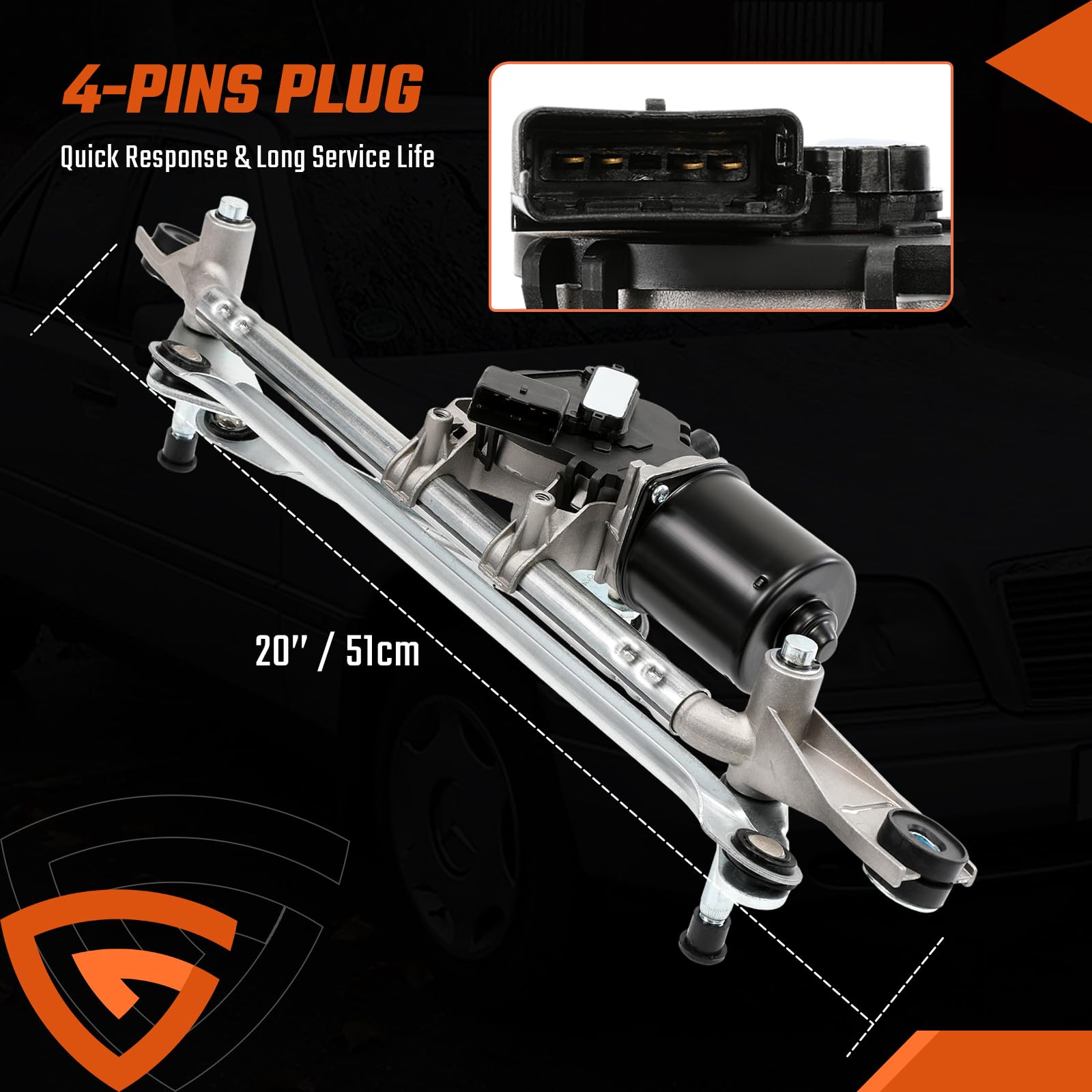 Moteur d'essuie-glace avant avec liaison compatible avec Opel Mokka/Mokka X 2012-2023 95323224 42333715