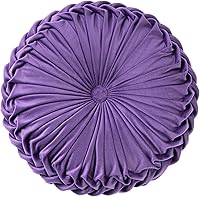 Vista 9 de HLOVME Cojín Decorativo Throw Pillow para Sofá de Calabaza 3D Redondo de Terciopelo para Sofá Cama Silla Suelo 15"X15", Púrpura Claro