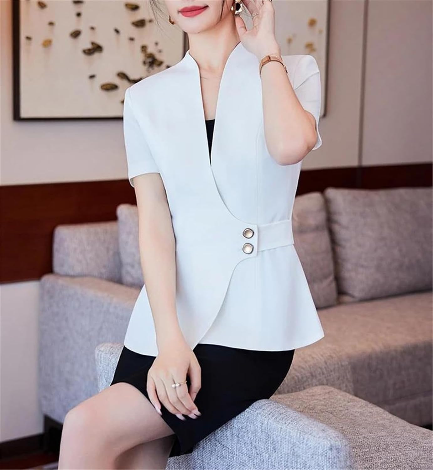 Women’S Suit Simple Elegant Spring Summer Formal Office Clothing Sets
