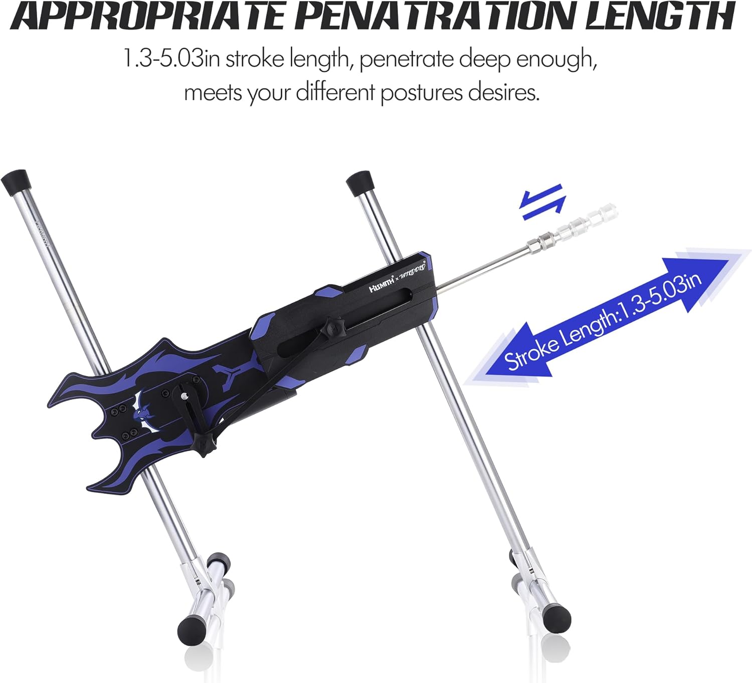 Hismith Wildolo 100W APP Remote-Controlled Sex Machine with KlicLok System, Quiet Thrusting Dildo Machine with Adjustable Stroke & Height for Couples & Long-Distance Play