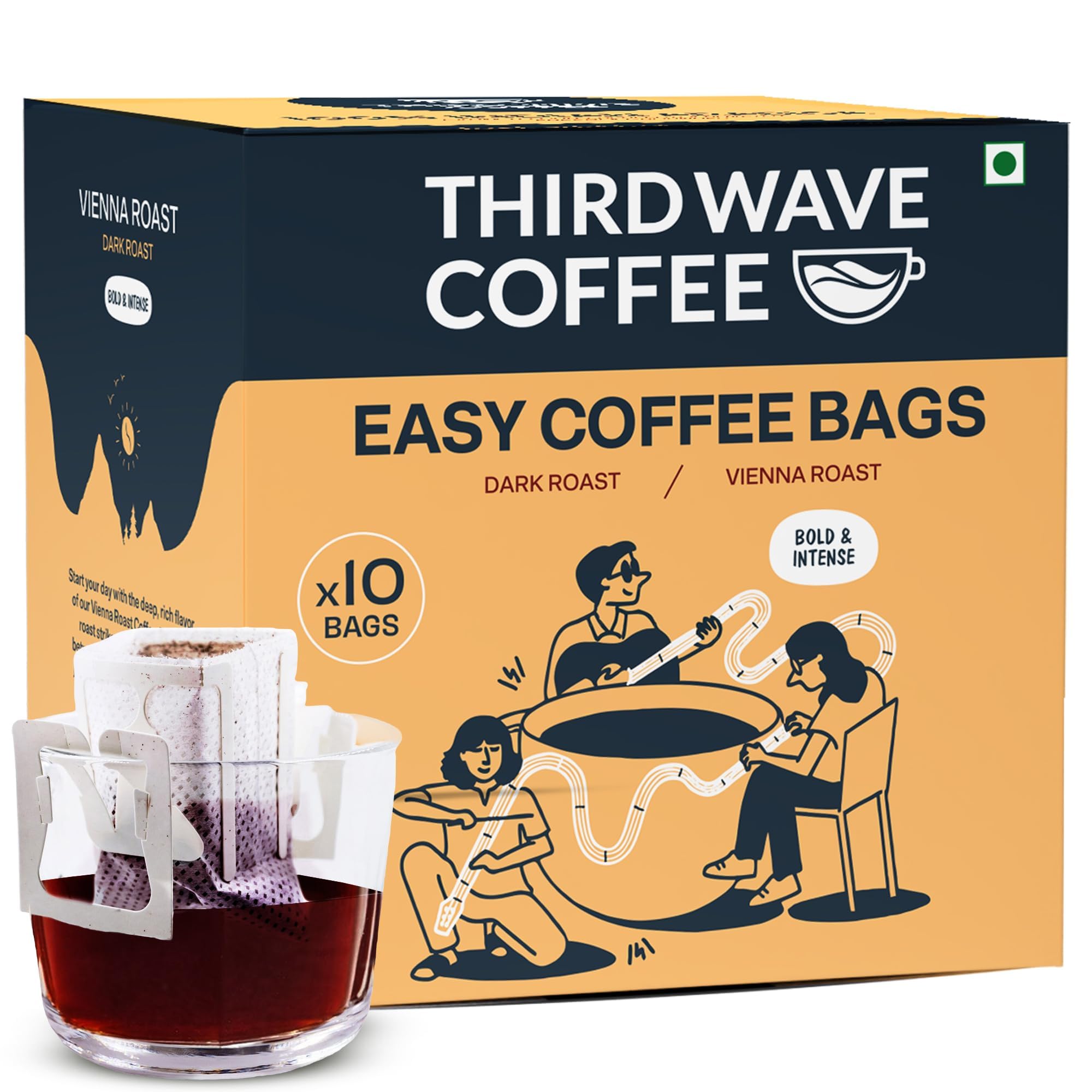 THIRD WAVE COFFEE Vienna Roast, Easy Coffee Bags, Dark Roast, Arabica Coffee, Ground Coffee, Pack of 10 Bags-image-15