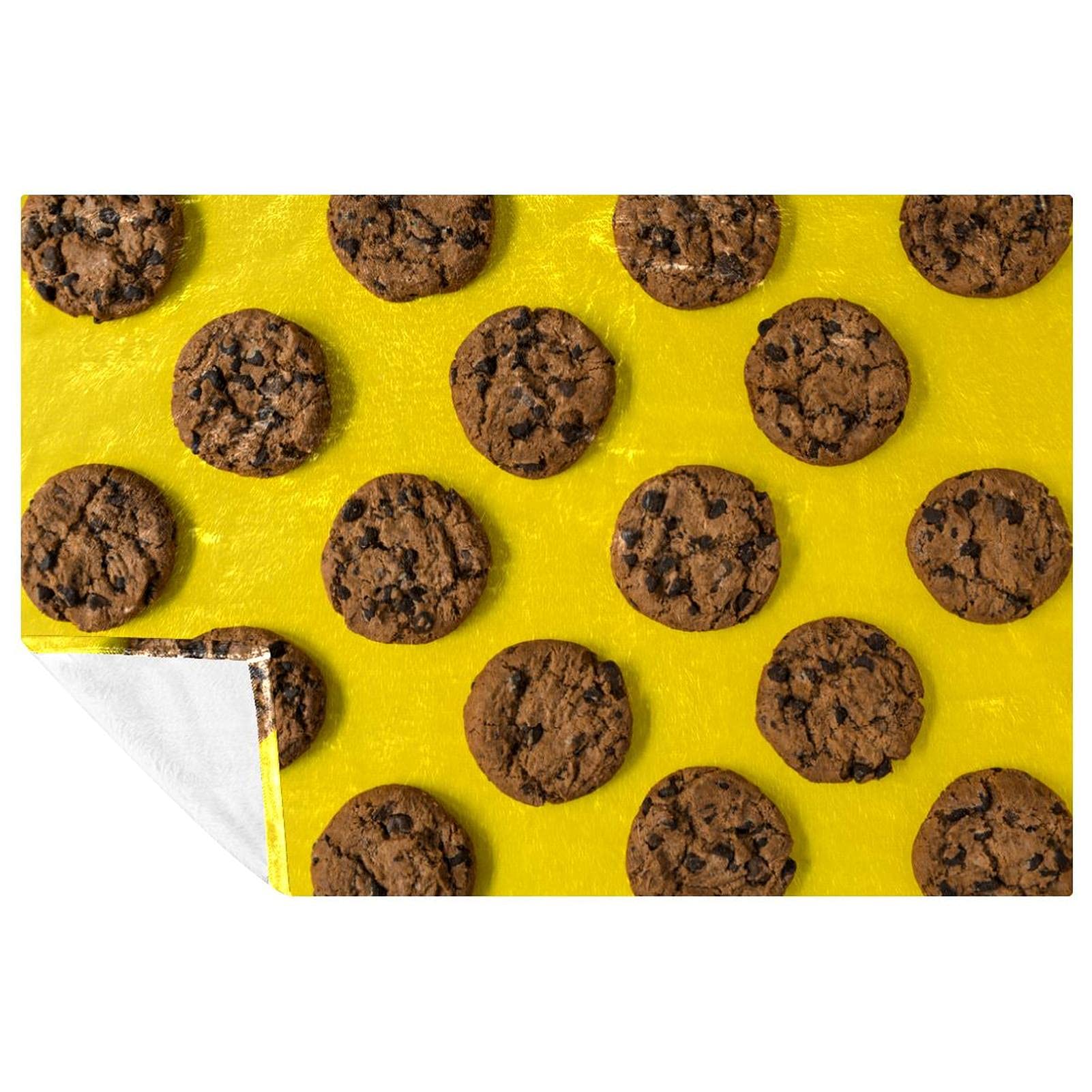Plaid couverture douce lit canapé jeté de lit motif biscuit