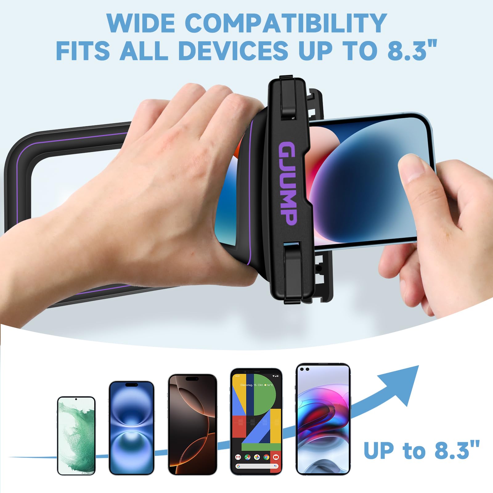 Confezione da 2 custodie impermeabili per telefono, fino a 8,3 pollici IP68 custodia asciutta per cellulare compatibile con iPhone 16 15 14 13 Pro Max Samsung Galaxy, essenziale per navi da