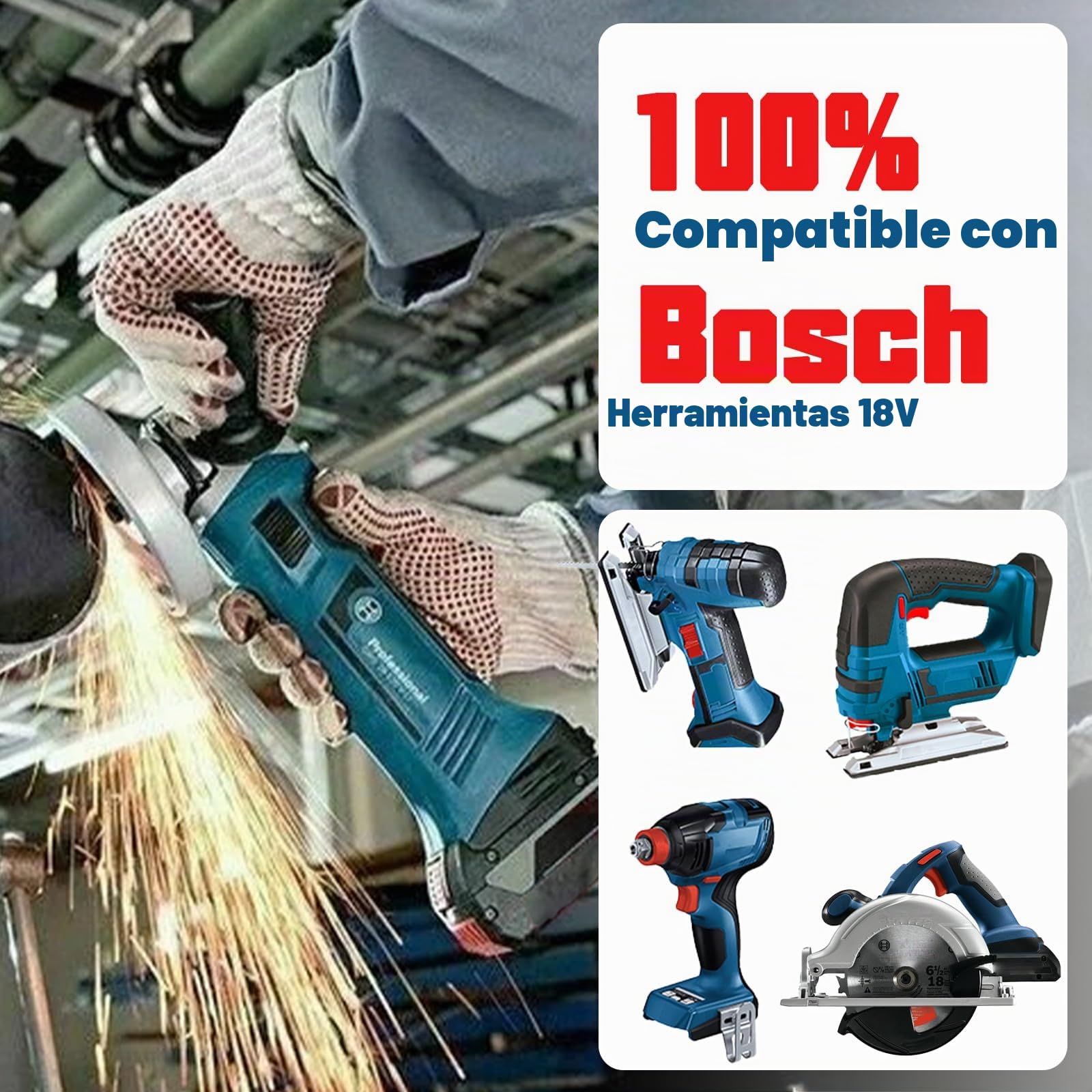 Batería de repuesto de ion de litio de 4000 mAh para batería Bosch 18 V – Compatible con Bosch BAT609 BAT619G BAT619 BAT609G BAT618 BAT618G BAT610G – con mayor seguridad para herramientas eléctricas