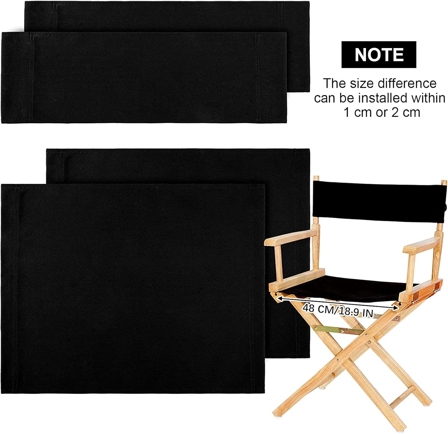 Amazon Com 2 Set Casual Directors Chair Cover Kit Replacement Canvas Seat And Back Canvas Stool Protector For Home Director Chair Medium Size Black Home Kitchen